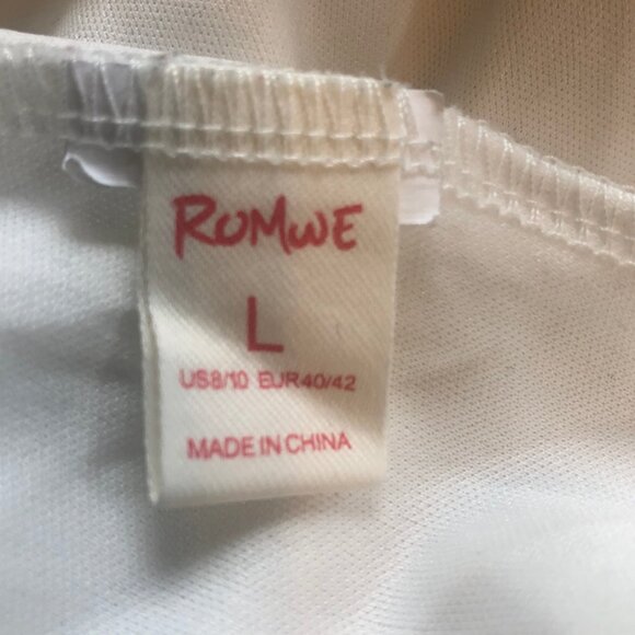 Romwe Fairycore Contrast Lace Tiered Ruffle Skirt White L Elastic Waist lined - Picture 5 of 5